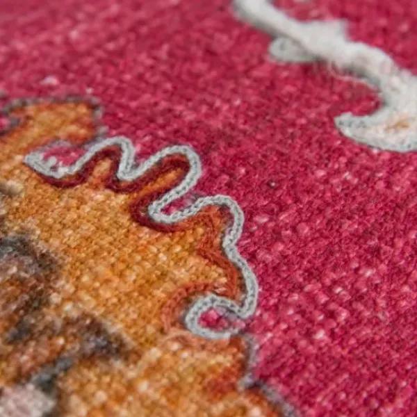 Pillows-Kirkland's Home Hot Pink Vintage Rug Lumbar Pillow Pink/Orange