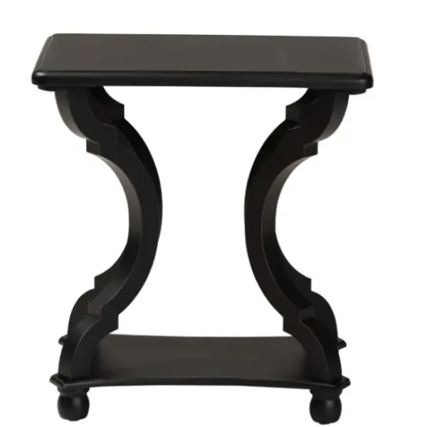 Accent & End Tables-Kirkland's Home Hourglass Wood Accent Table Black