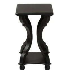 Accent & End Tables-Kirkland's Home Hourglass Wood Accent Table Black