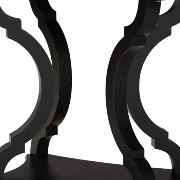 Accent & End Tables-Kirkland's Home Hourglass Wood Accent Table Black