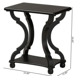 Accent & End Tables-Kirkland's Home Hourglass Wood Accent Table Black