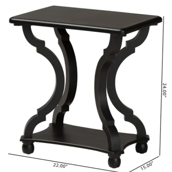 Accent & End Tables-Kirkland's Home Hourglass Wood Accent Table Black