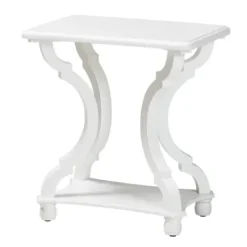 Accent & End Tables-Kirkland's Home Hourglass Wood Accent Table White