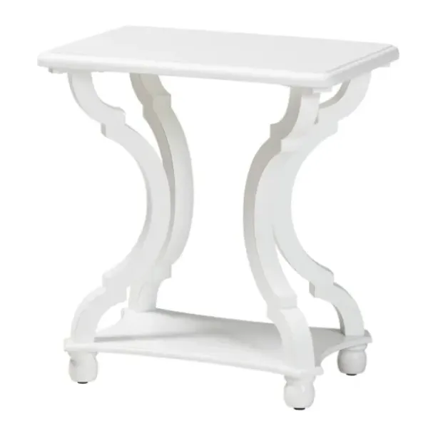Accent & End Tables-Kirkland's Home Hourglass Wood Accent Table White