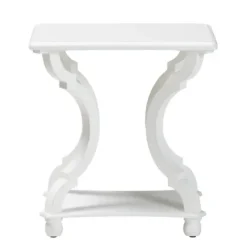 Accent & End Tables-Kirkland's Home Hourglass Wood Accent Table White
