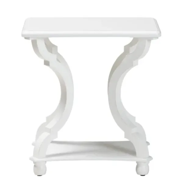 Accent & End Tables-Kirkland's Home Hourglass Wood Accent Table White