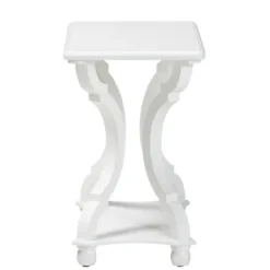 Accent & End Tables-Kirkland's Home Hourglass Wood Accent Table White