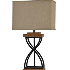 Table Lamps-Kirkland's Home Hourglass X Table Lamp Tan