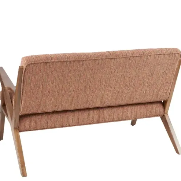 Sofas & Loveseats-Kirkland's Home Hues Rockwood Pecan Finish Loveseat Orange