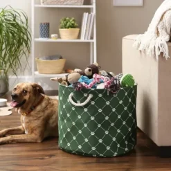 Baskets & Boxes-Kirkland's Home Hunter Paw Trellis Rectangle Basket, 16 In. Green