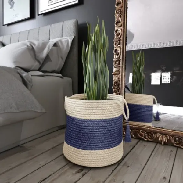 Baskets & Boxes-Kirkland's Home Hunter Paw Trellis Round Basket, 18 In. Green