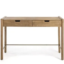 Office Furniture-Kirkland's Home Hunter Wood 2-Drawer Desk Brown