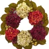 Wreaths-Kirkland's Home Hydrangea And Berry Floral Wreath Purple/Ivory/Green
