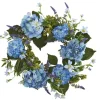 Wreaths-Kirkland's Home Hydrangea And Leaves Floral Wreath Blue