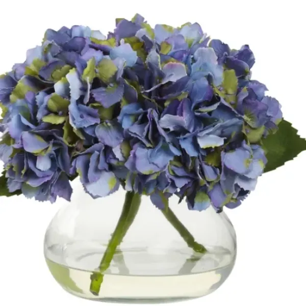 Arrangements & Greenery-Kirkland's Home Hydrangea Arrangement In Clear Vase Blue