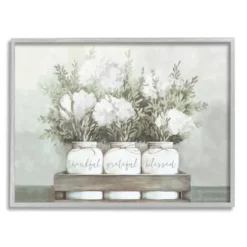Framed Art-Kirkland's Home Hydrangea Bouquets Framed Wood Wall Plaque White