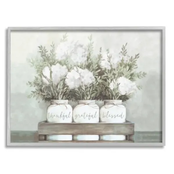 Framed Art-Kirkland's Home Hydrangea Bouquets Framed Wood Wall Plaque White