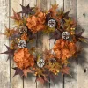 Wreaths-Kirkland's Home Hydrangea Maple Berry Frosted Harvest Wreath Brown/Orange/Green