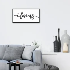Wall Quotes & Signs-Kirkland's Home I Love Us Framed Canvas Art Print, 25X13 In. Black/White