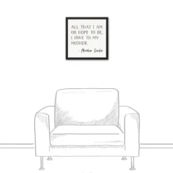 Wall Quotes & Signs-Kirkland's Home I Owe To My Mother Framed Canvas Art Print White/Gray
