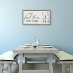 Wall Quotes & Signs-Kirkland's Home If You Feed Them Framed Canvas Art Print White/Gray