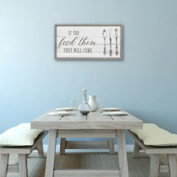 Wall Quotes & Signs-Kirkland's Home If You Feed Them Framed Canvas Art Print White/Gray