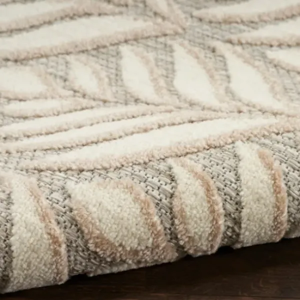 Outdoor Rugs-Kirkland's Home Ikat Coral Sunset Outdoor Area Rug, 5X7 Red/Gray/Yellow