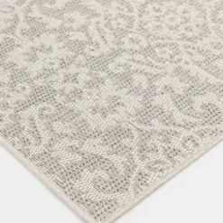 Outdoor Rugs-Kirkland's Home Ikat Scrolling Brown Outdoor Area Rug, 5X7 Brown/Blue/Gray