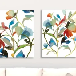 Canvas Art-Kirkland's Home In Rome Giclee Canvas Art Print, Set Of 2 Blue/Red/Green