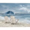 Framed Art-Kirkland's Home In Waiting Framed Canvas Art Print Blue/Ivory/White