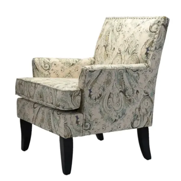 Accent Chairs-Kirkland's Home Indigo And Yellow Floral Upholstered Accent Chair Blue/Yellow/Multi