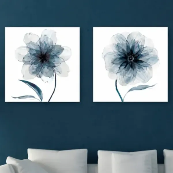 Canvas Art-Kirkland's Home Indigo Bloom Canvas Art Prints, Set Of 2 Blue/White