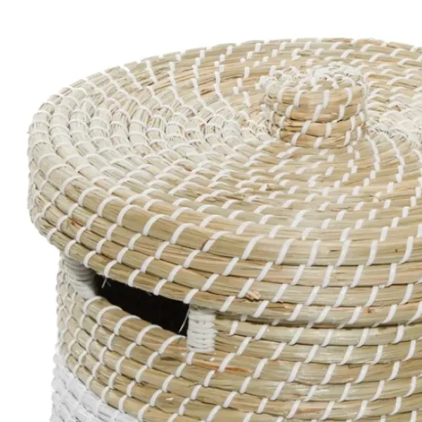 Baskets & Boxes-Kirkland's Home Indigo Bold Striped Jute Basket, 17 In. Blue/Ivory