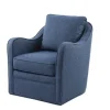 Accent Chairs-Kirkland's Home Indigo Curved Arm Swivel Accent Chair Blue