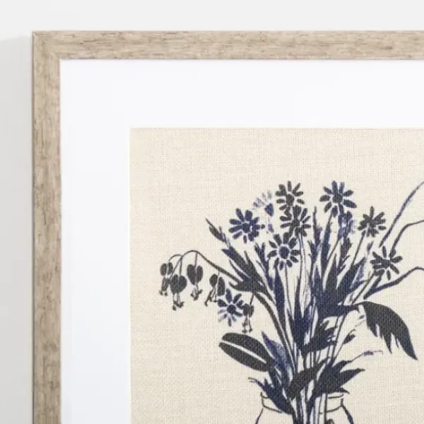 Framed Art-Kirkland's Home Indigo Floral Vase Ii Framed Art Print Blue