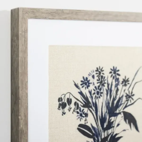Framed Art-Kirkland's Home Indigo Floral Vase Ii Framed Art Print Blue