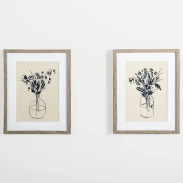 Framed Art-Kirkland's Home Indigo Floral Vase Ii Framed Art Print Blue