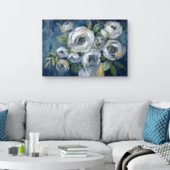 Canvas Art-Kirkland's Home Indigo Touch Of Gold Canvas Art Print, 36X24 In. Blue