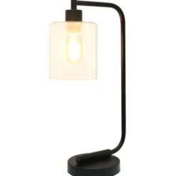 Table Lamps-Kirkland's Home Industrial Black Iron Desk Lamp Clear