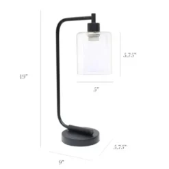 Table Lamps-Kirkland's Home Industrial Black Iron Desk Lamp Clear