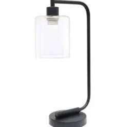 Table Lamps-Kirkland's Home Industrial Black Iron Desk Lamp Clear