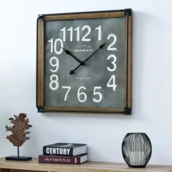 Clocks-Kirkland's Home Industrial Square Liam Clock