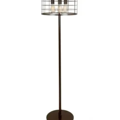 Floor Lamps-Kirkland's Home Industrial Wire Floor Lamp Black