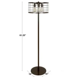 Floor Lamps-Kirkland's Home Industrial Wire Floor Lamp Black