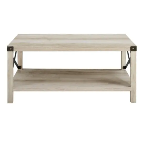 Coffee Tables-Kirkland's Home Industrial X-Frame Coffee Table White
