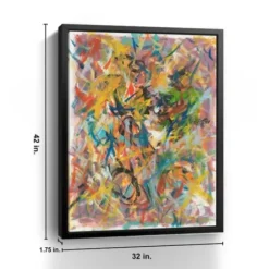 Framed Art-Kirkland's Home Inside Out No. 2 Framed Giclee Canvas Art Print Yellow/Blue/Multi