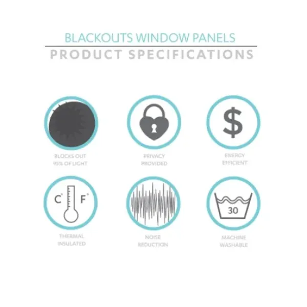 Curtains & Drapes-Kirkland's Home Insulated Blackout Curtain Panel Set, 108 In. Blue