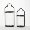 Lanterns-Kirkland's Home Iron And Glass Svelte Lanterns, Set Of 2 Black