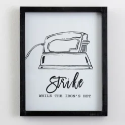 Wall Quotes & Signs-Kirkland's Home Iron Funny Laundry Room Wall Plaque Black/White