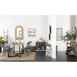 Cabinets & Sideboards-Kirkland's Home Iron X-Panel Cabinet Black